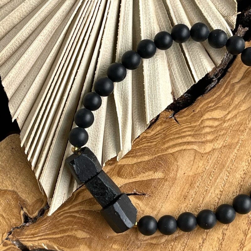 Bransoletka męska " Black Energy" - Turmalin surowy