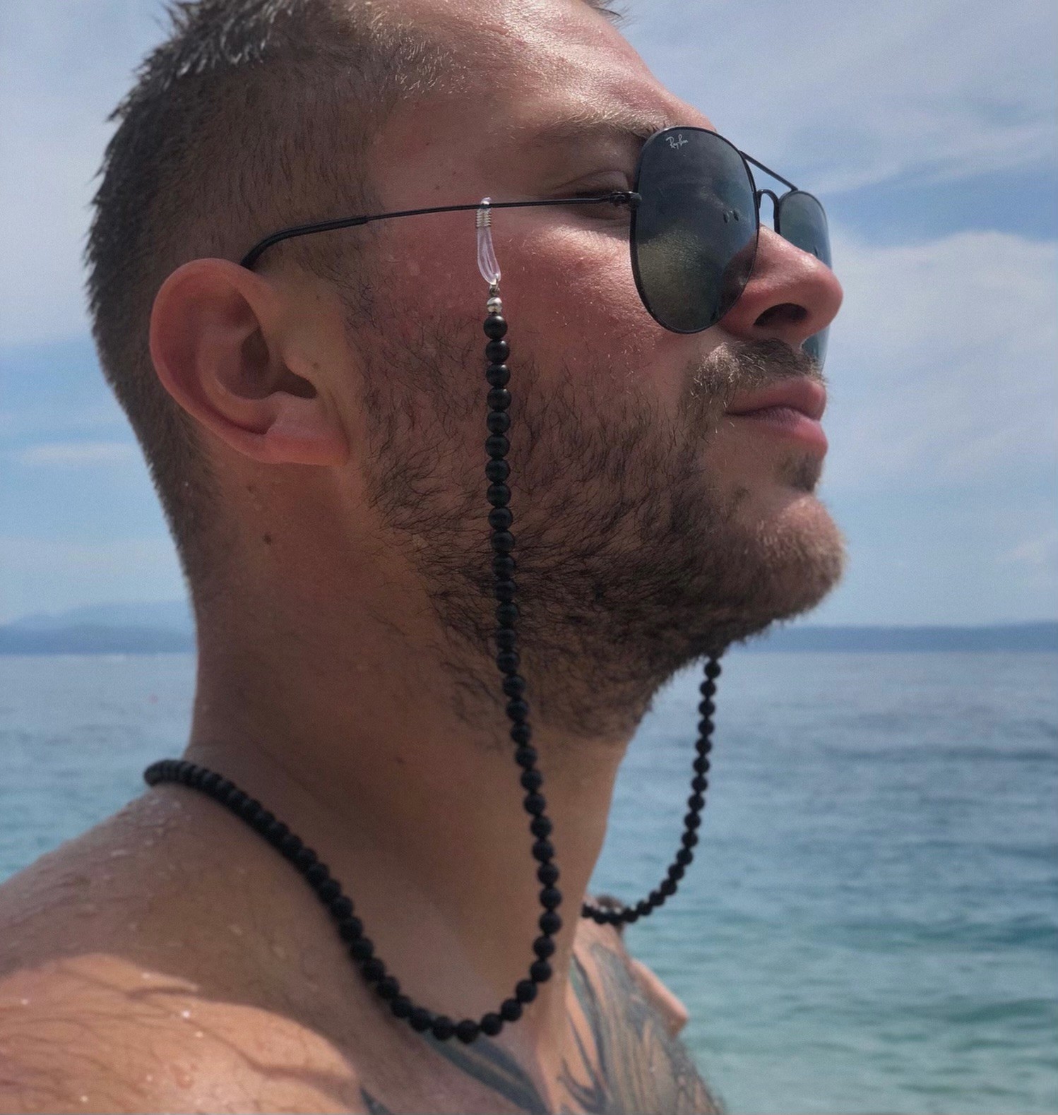 Łańcuszek do okularów – For Men – Onyks, Hematyt