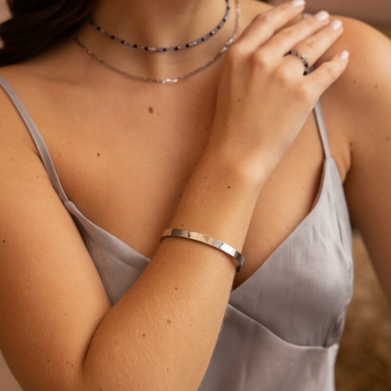 Bransoletka - Bagieta - srebrna- STAL SZLACHETNA