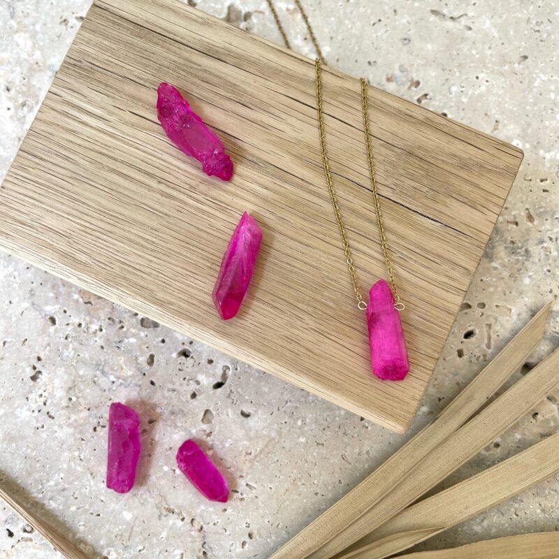 Naszyjnik "Pink Voyage" - Kwarc