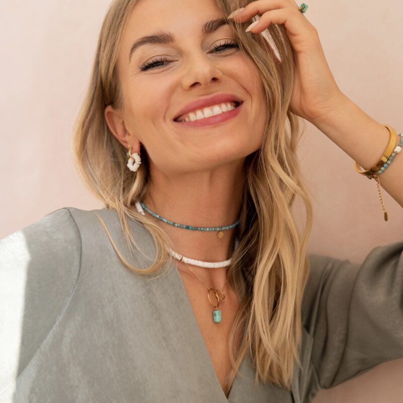 Naszyjnik "Sea Jewels" - Turkus, stal szlachetna