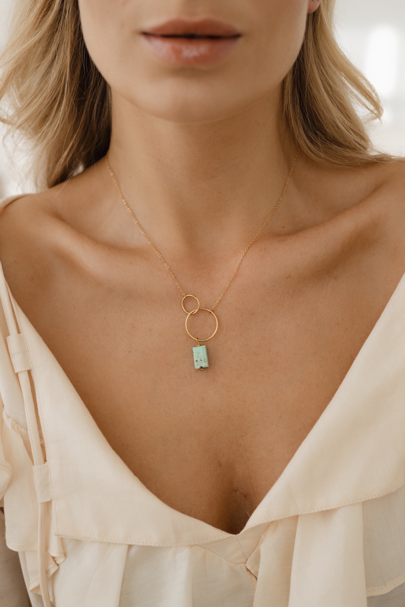 Naszyjnik „Sea Jewels” – Turkus, stal szlachetna