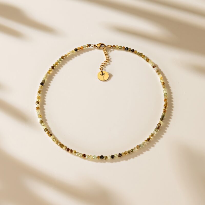 Naszyjnik typu choker - Granat Zielony - kamienie naturalne