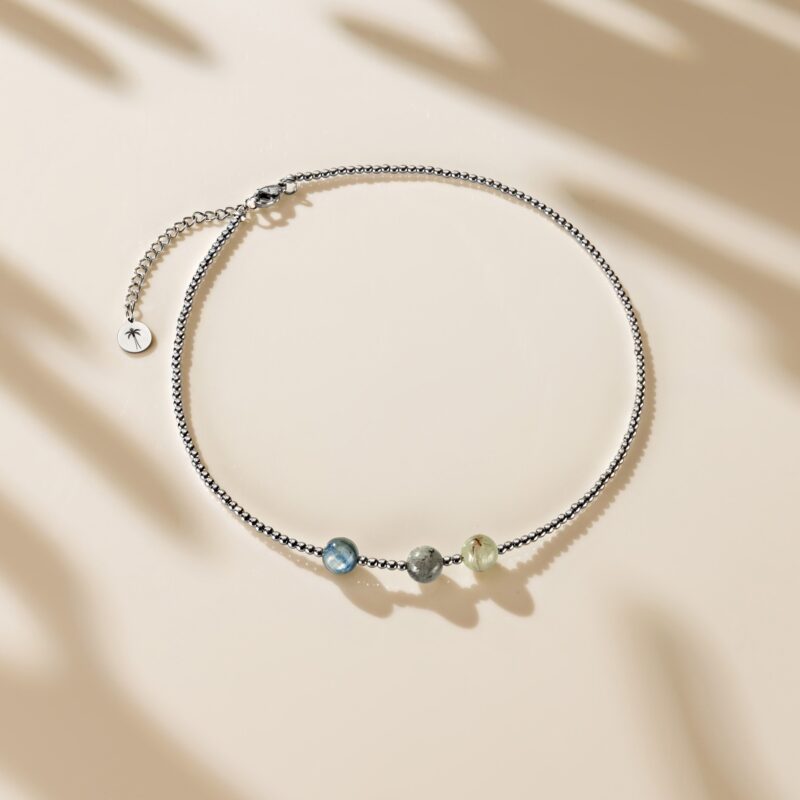 Naszyjnik typu choker - Kyanit Niebieski - Hematyt