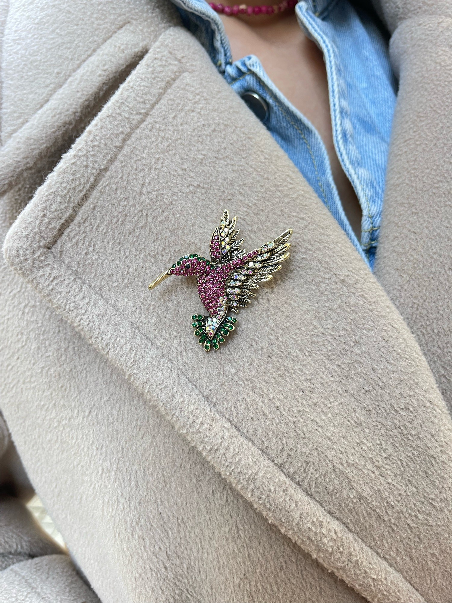 Broszka „Koliber” różowy