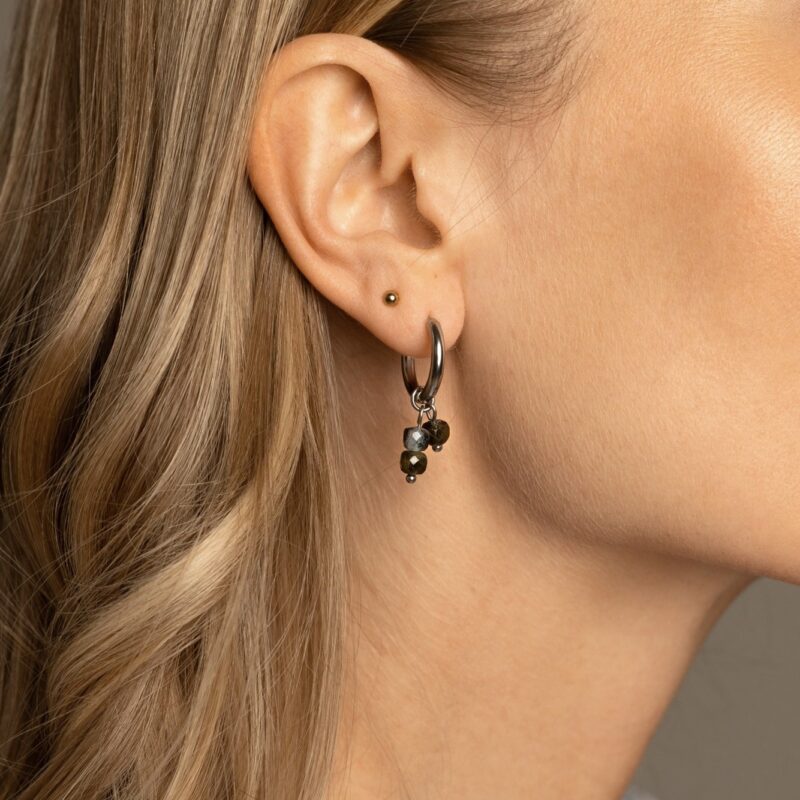 Kolczyki "Niebieski Turmalin" - kolczyki ze stali szlachetnej posrebrzanej