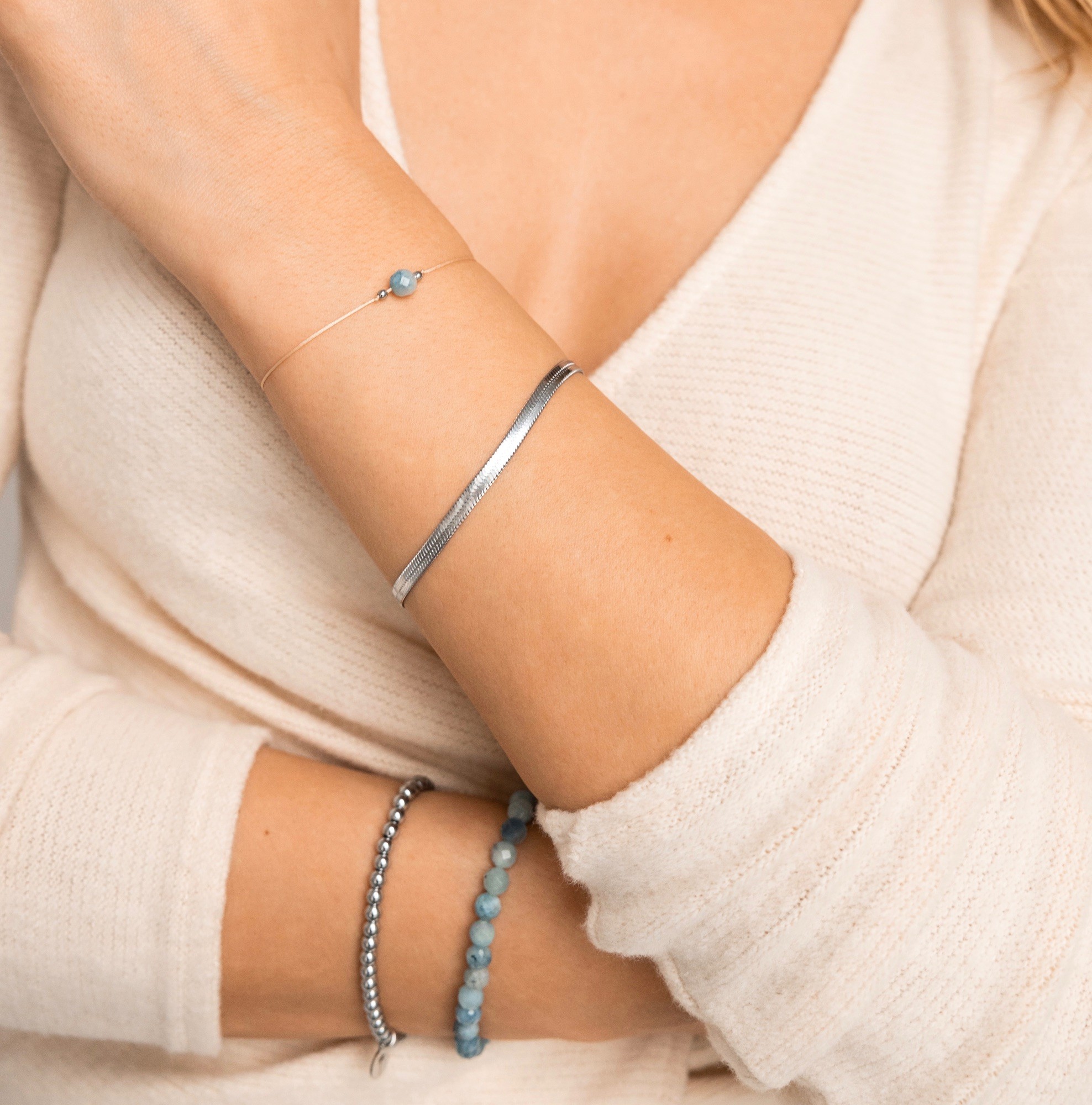 Bransoletka typu żmijka „Silver silk”