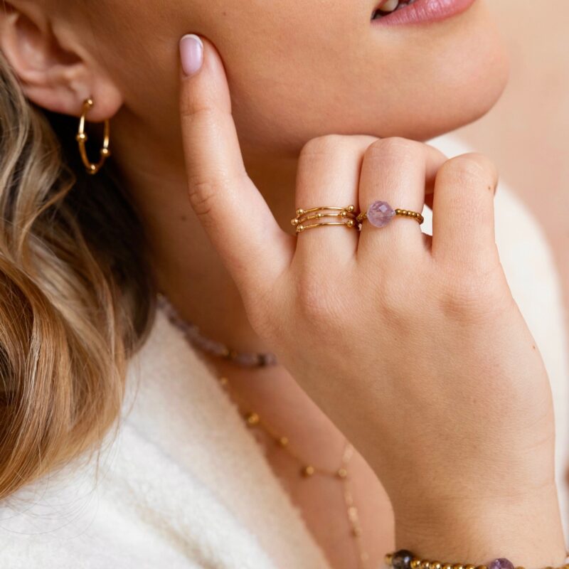 Pierścionek elastyczny "Ametyst"