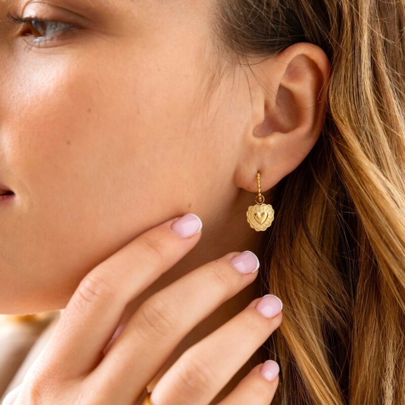 Kolczyki Heart vintage - stal szlachetna