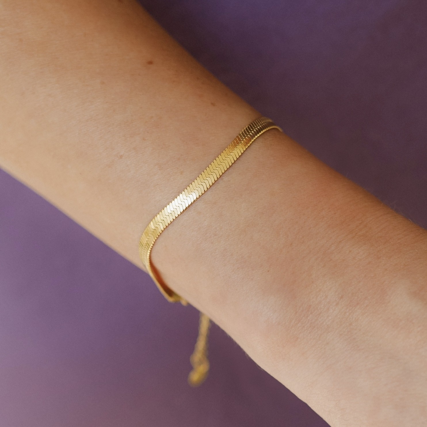 Bransoletka typu żmijka Gold silk