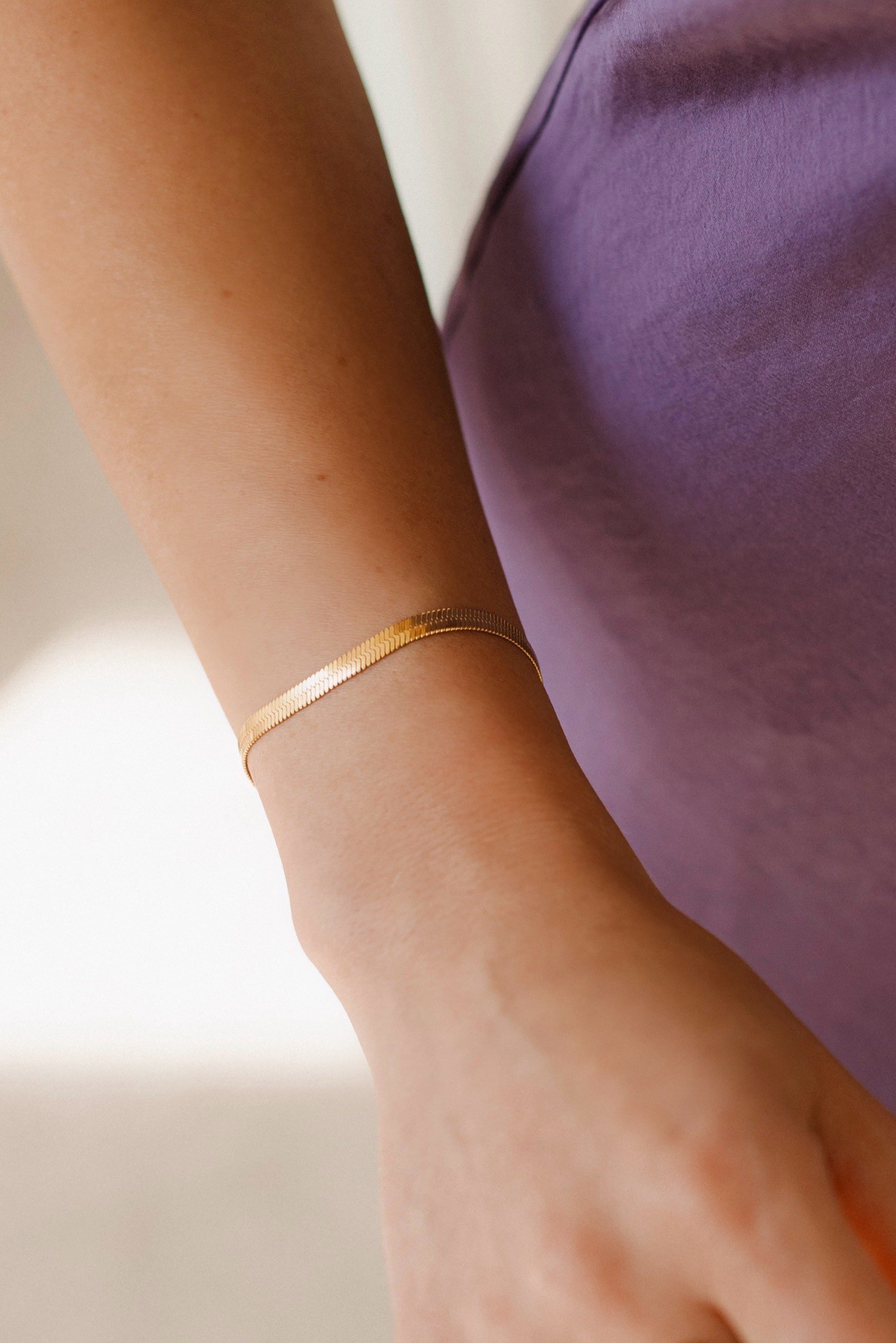 Bransoletka typu żmijka Gold silk