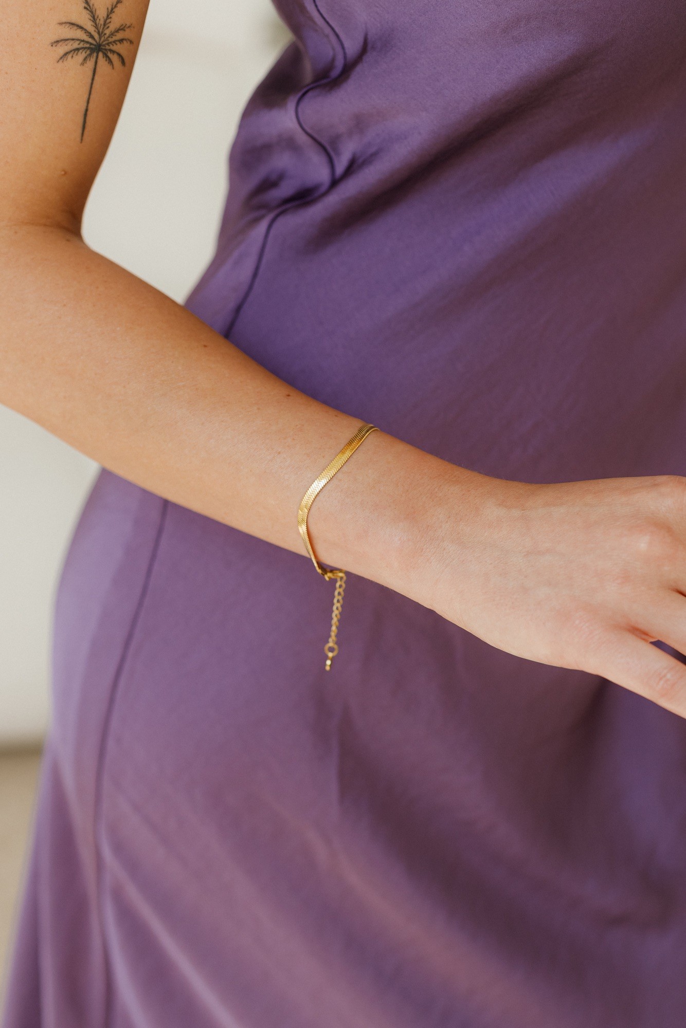 Bransoletka typu żmijka Gold silk