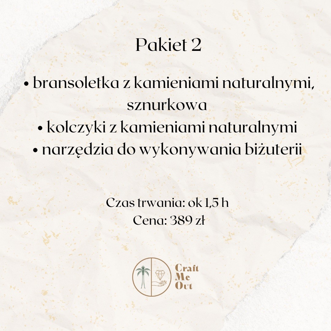 Warsztaty biżuteryjne INDYWIDUALNE – PAKIET 2