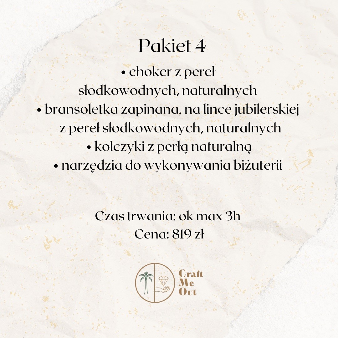 Warsztaty biżuteryjne INDYWIDUALNE – PAKIET 4
