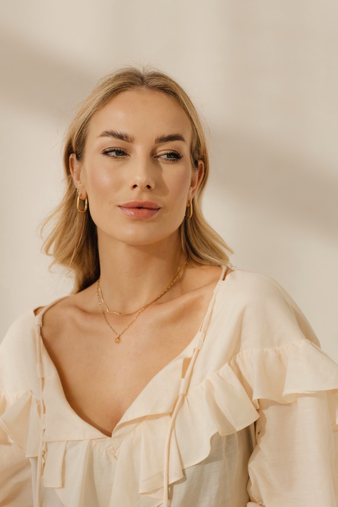 Naszyjnik typu żmijka Tiny silk – stal szlachetna pozłacana