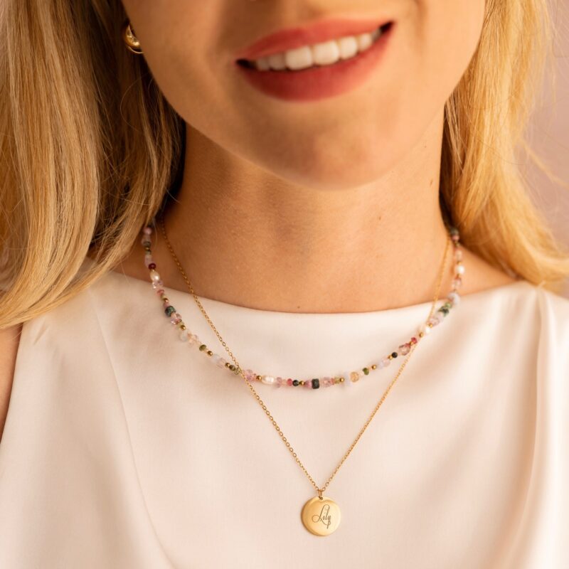 Naszyjnik typu choker "Mama love" - naszyjnik z kamieni naturalnych