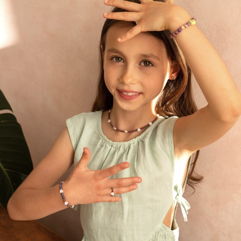 Naszyjnik "Hematyt holo z serduszkami"