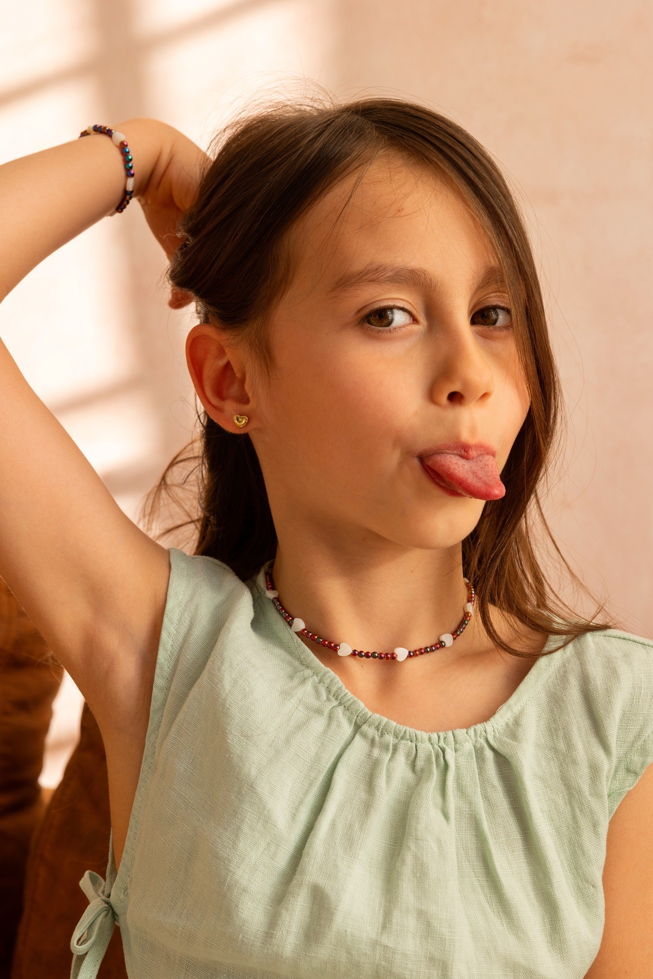 Naszyjnik „Hematyt holo z serduszkami”