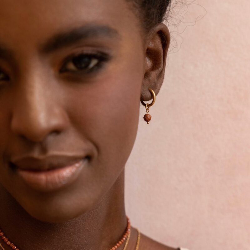 Kolczyki "Sahara Dream" - Piasek Pustyni - stal szlachetna pozłacana