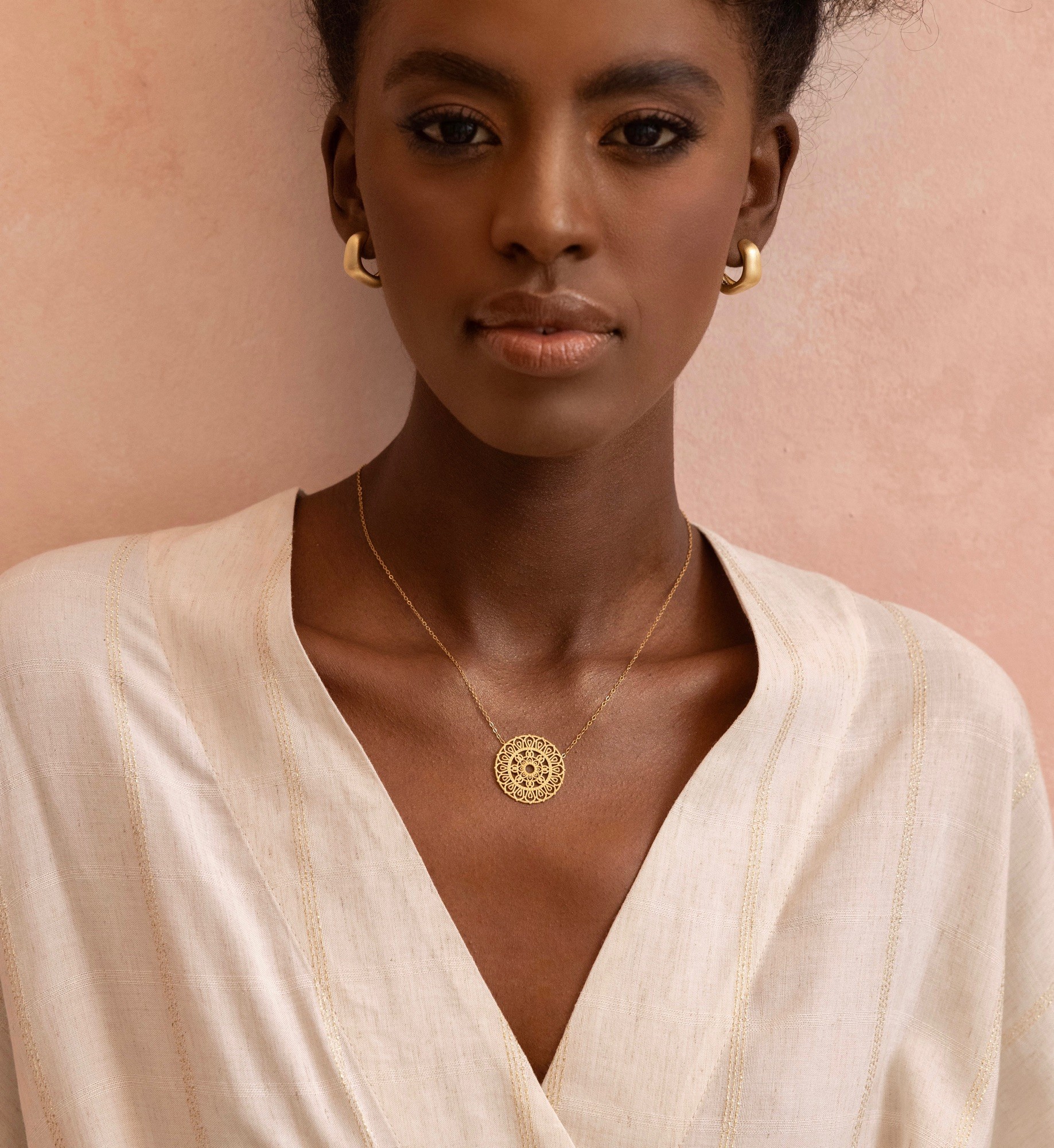 Naszyjnik Mandala – naszyjnik stal szlachetna pozłacana