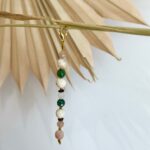 Brelok do kluczy - Nude - Kamień słoneczny, Agat, Kamień rzeczny, Granat, Hematyt