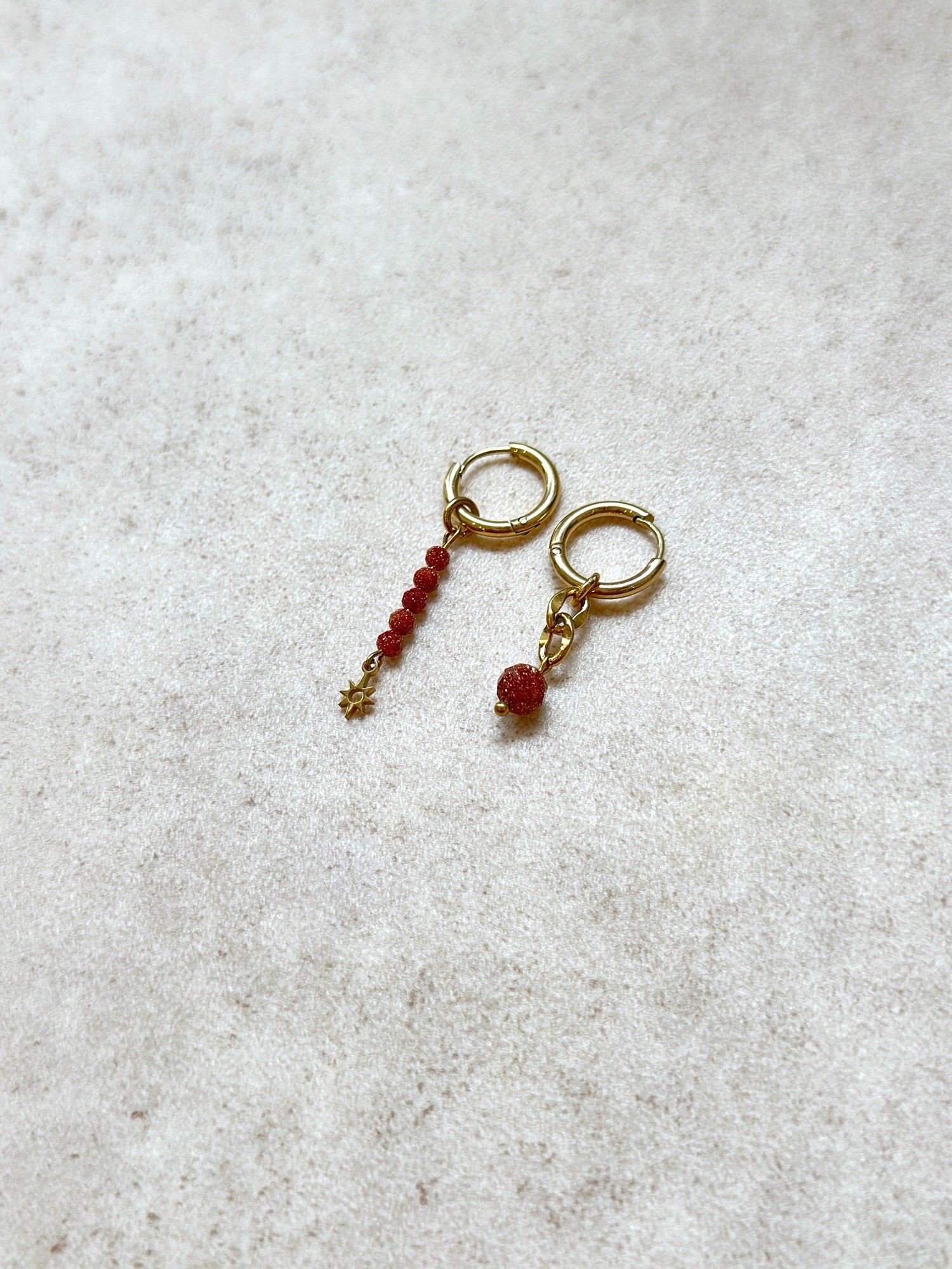 Kolczyki „Sahara Dream” – Piasek Pustyni – stal szlachetna pozłacana