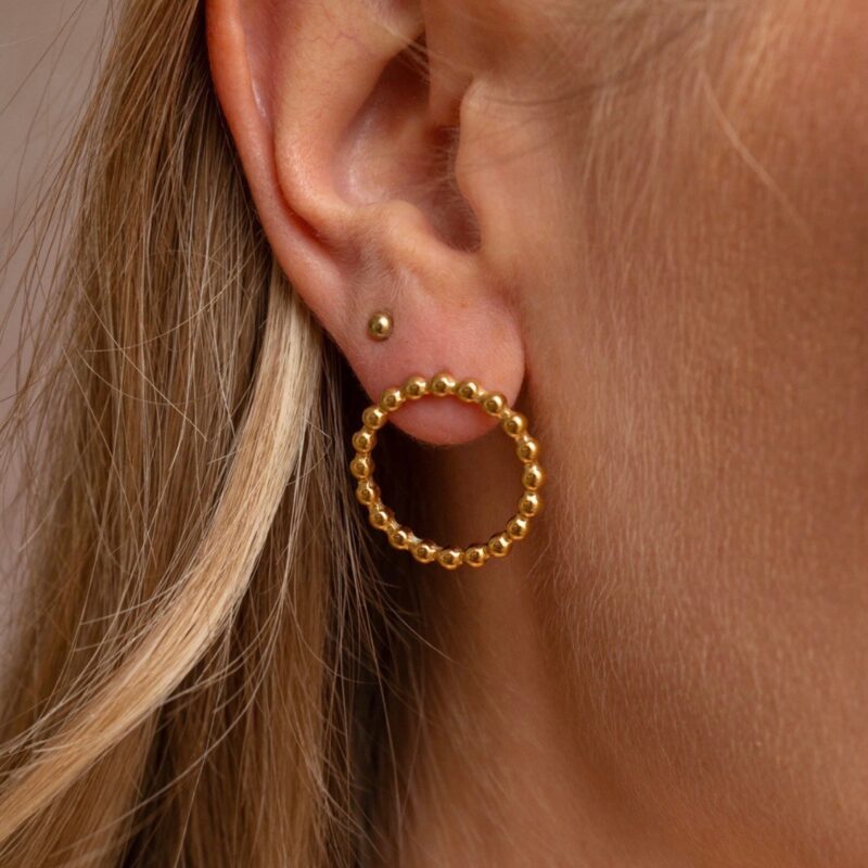 Kolczyki - Dots - stal szlachetna pozłacana