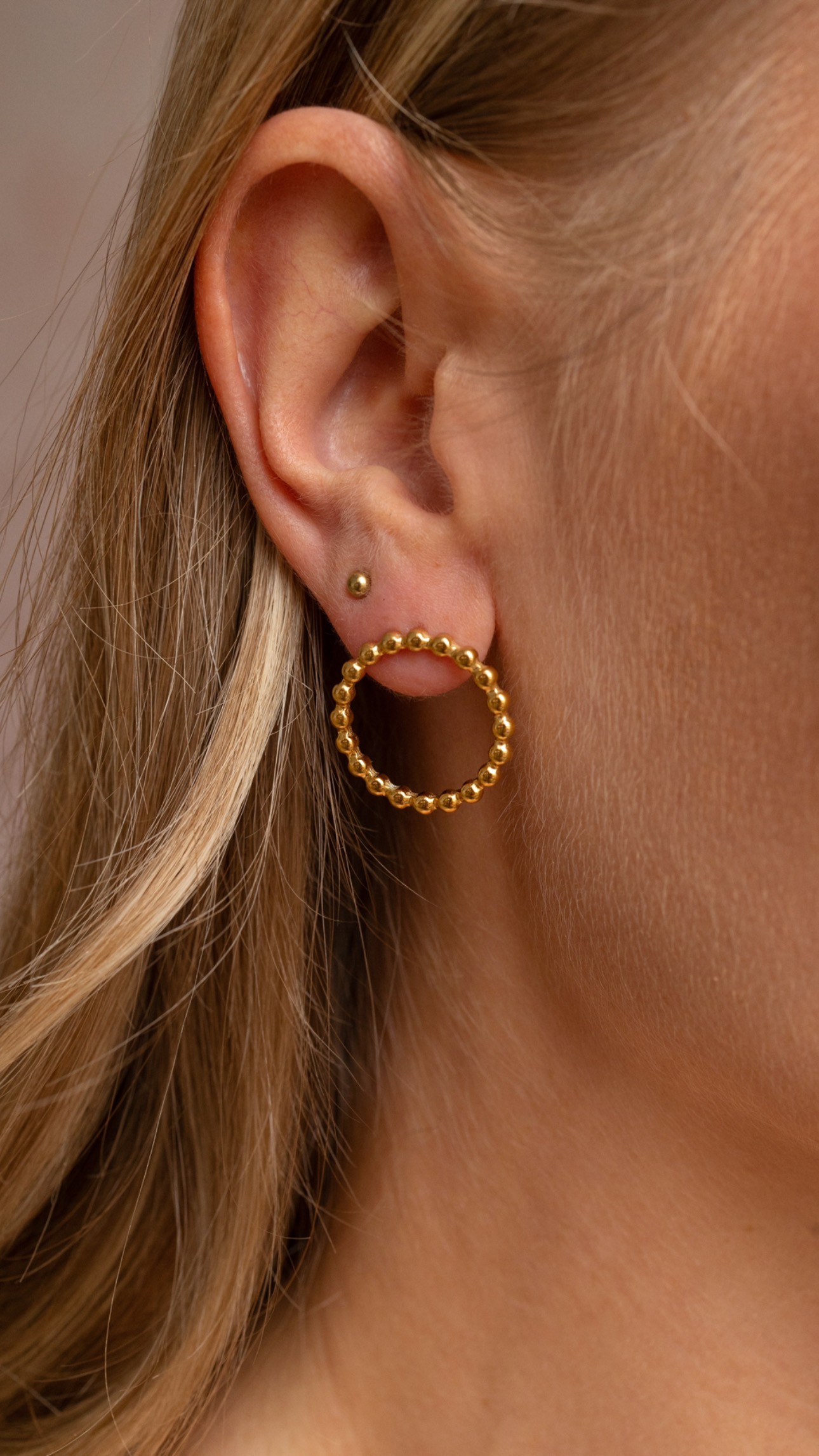 Kolczyki – Dots – stal szlachetna pozłacana