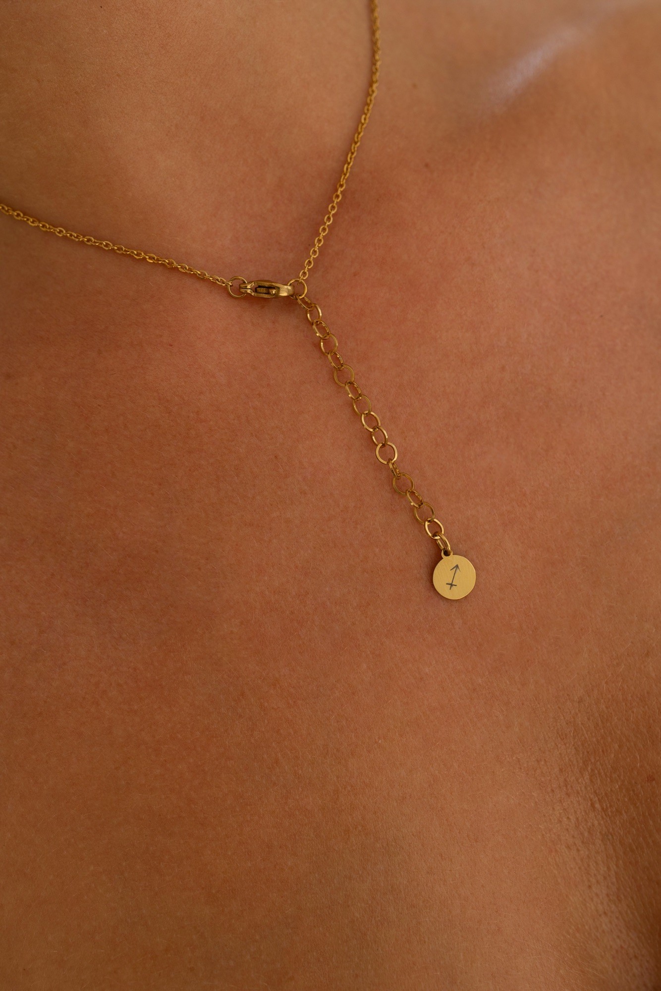 Naszyjnik zodiakalny – Strzelec – Lapis Lazuli – stal szlachetna pozłacana