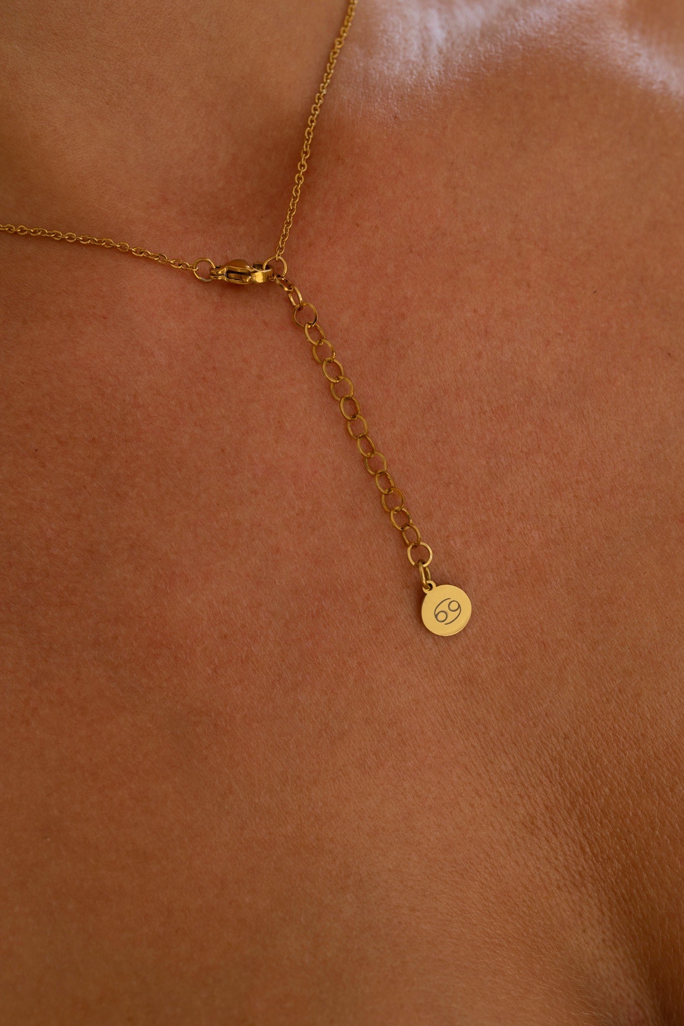 Naszyjnik zodiakalny – Rak – Opal – stal szlachetna pozłacana