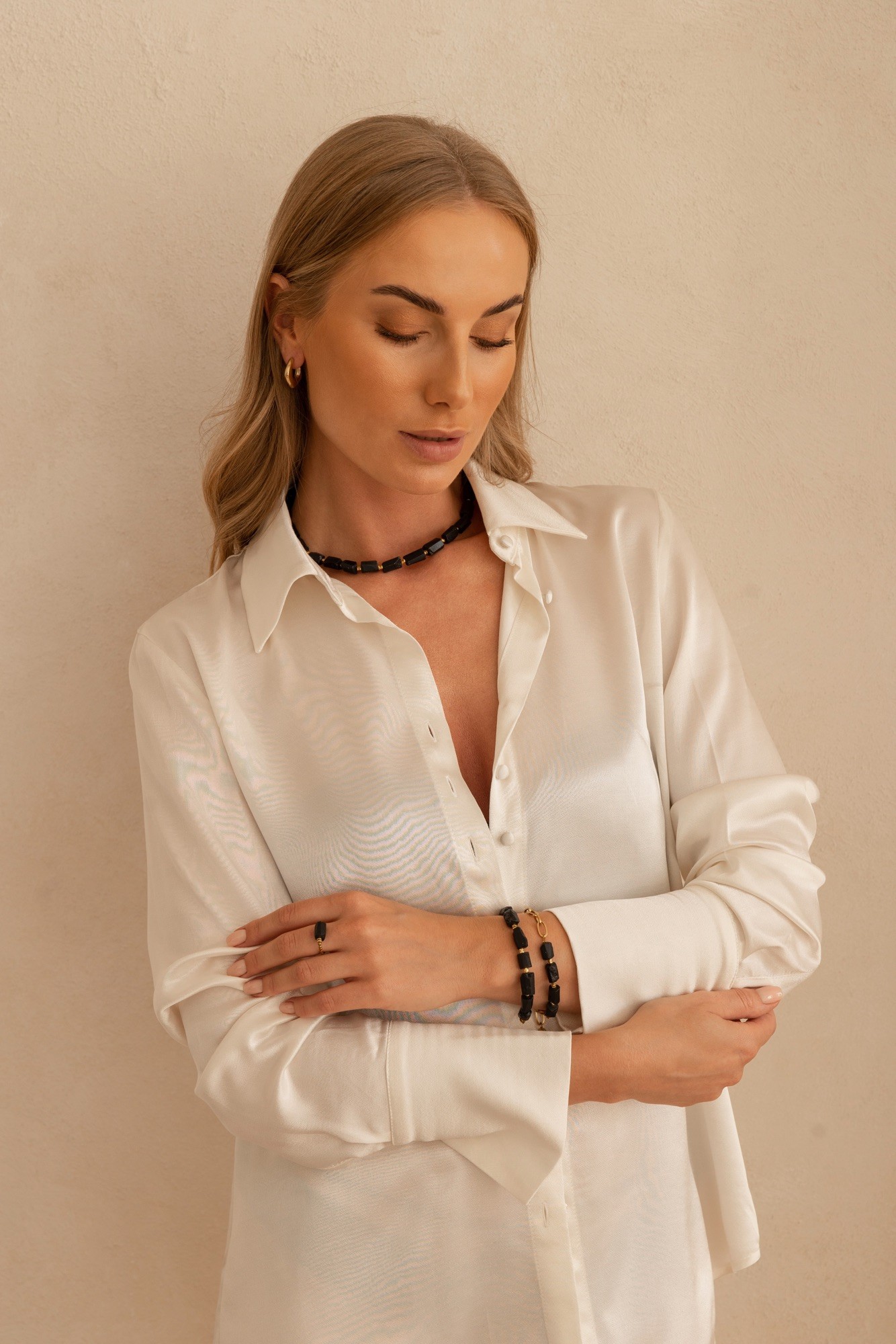 Naszyjnik Black Energy chain – Turmalin surowy, Hematyt