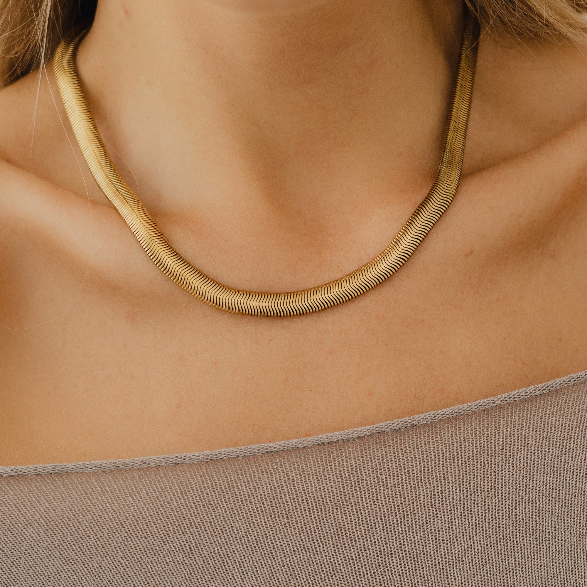 Naszyjnik typu żmijka Maxi silk – stal szlachetna