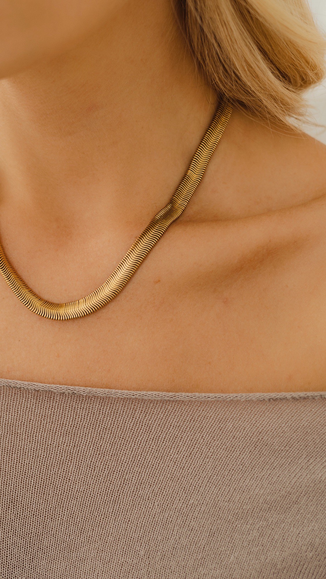 Naszyjnik typu żmijka Maxi silk – stal szlachetna