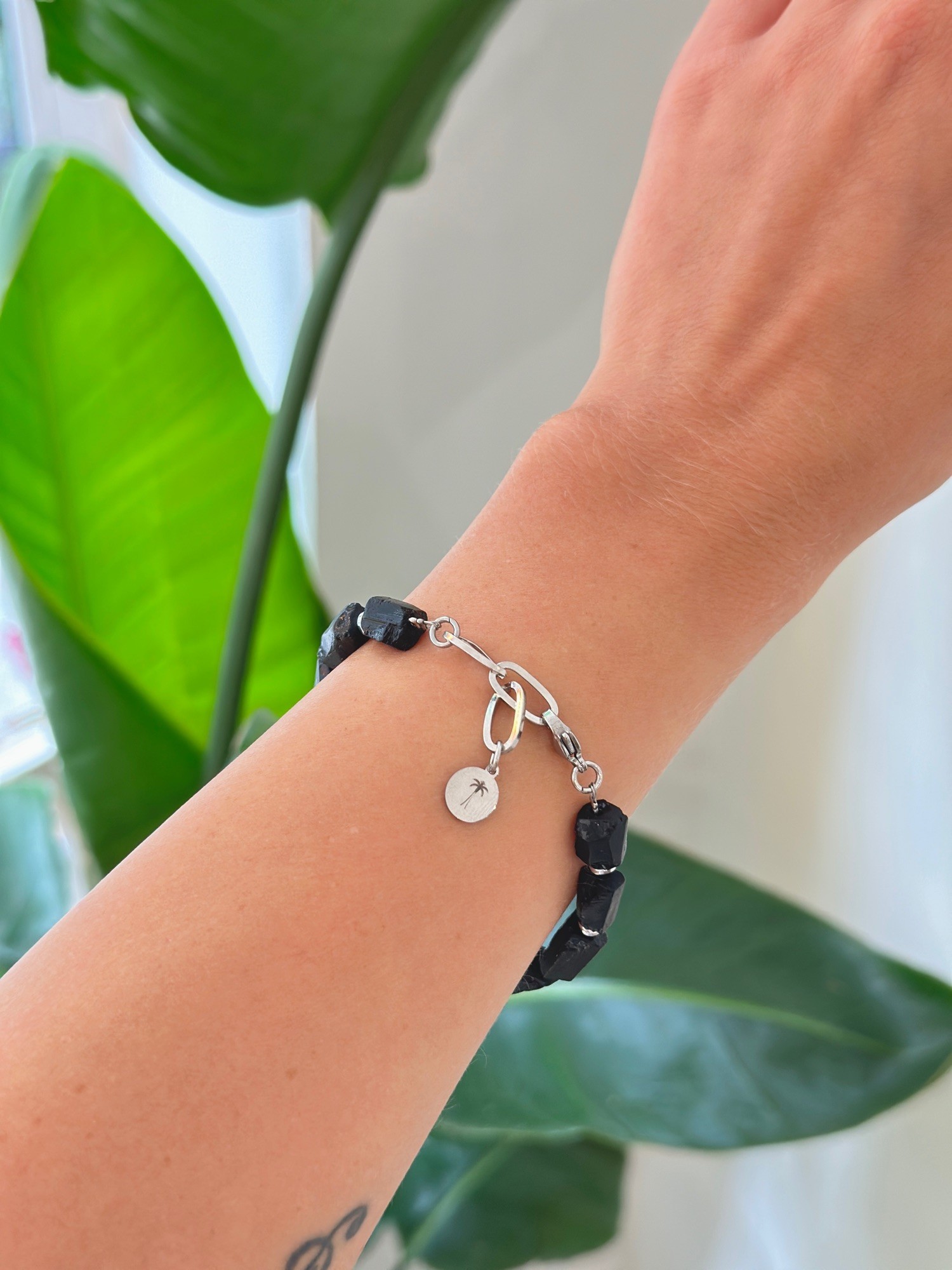 Bransoletka „Black Energy silver” – Turmalin czarny