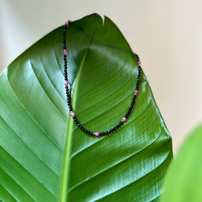 Naszyjnik typu choker "Tourmaline energy" - Turmalin czarny, Turmalin różowy