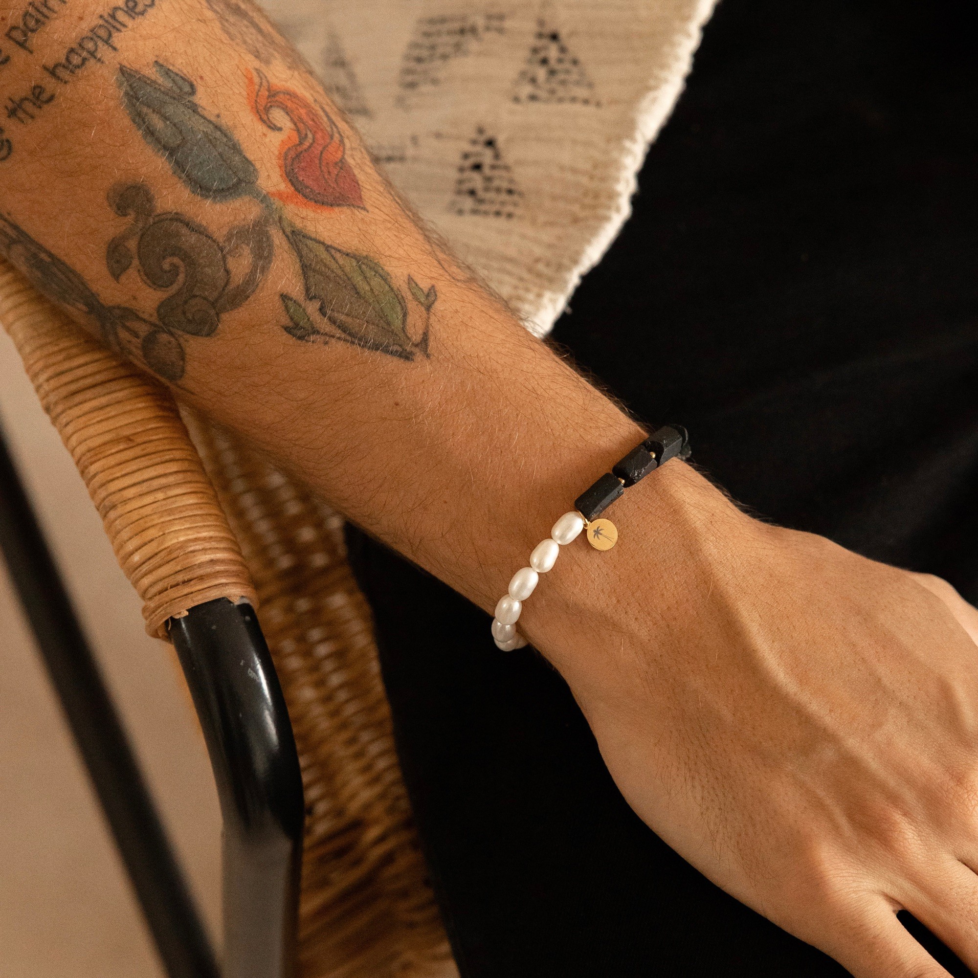 Bransoletka Black and pearl – Perła słodkowodna, Turmalin