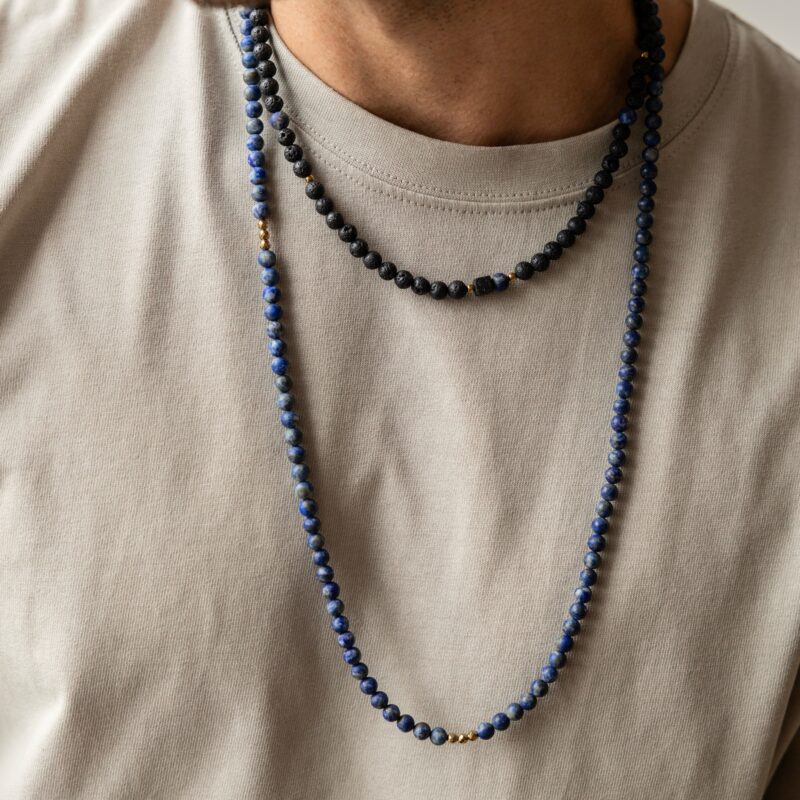 Naszyjnik "Lapis" - Lapis Lazuli, Hematyt