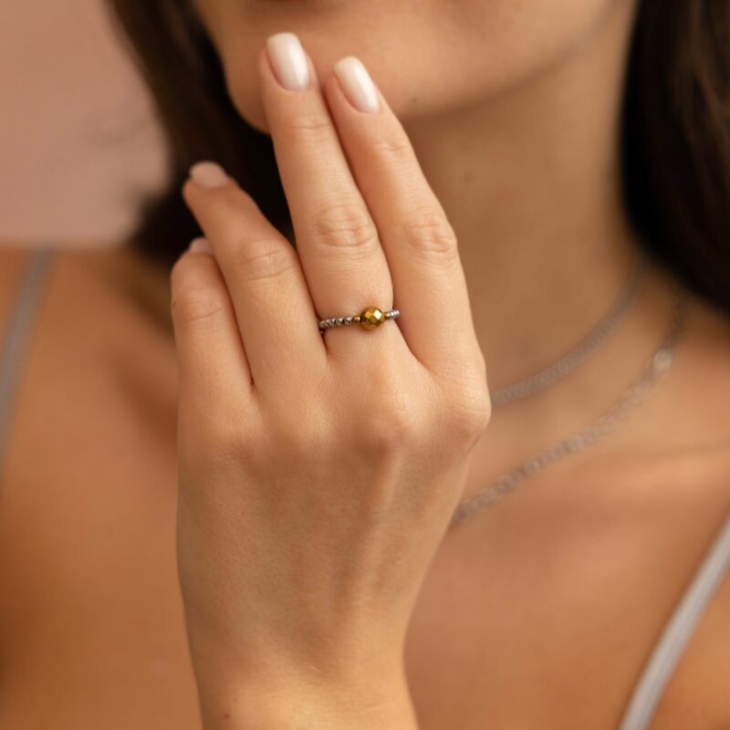 Pierścionek elastyczny "Spoil me" - Hematyt