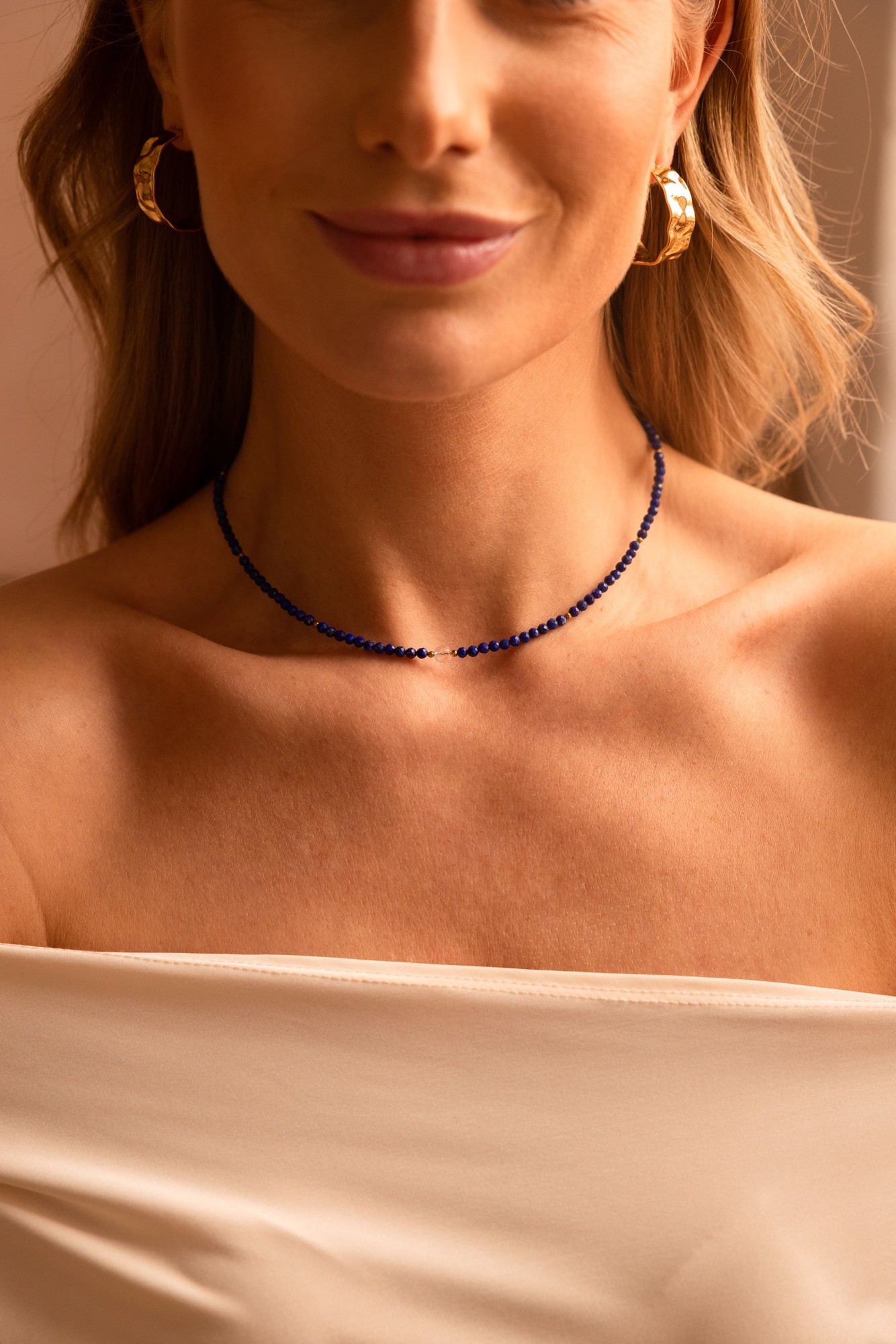 Naszyjnik typu choker True love – Lapis Lazuli, Kryształ górski