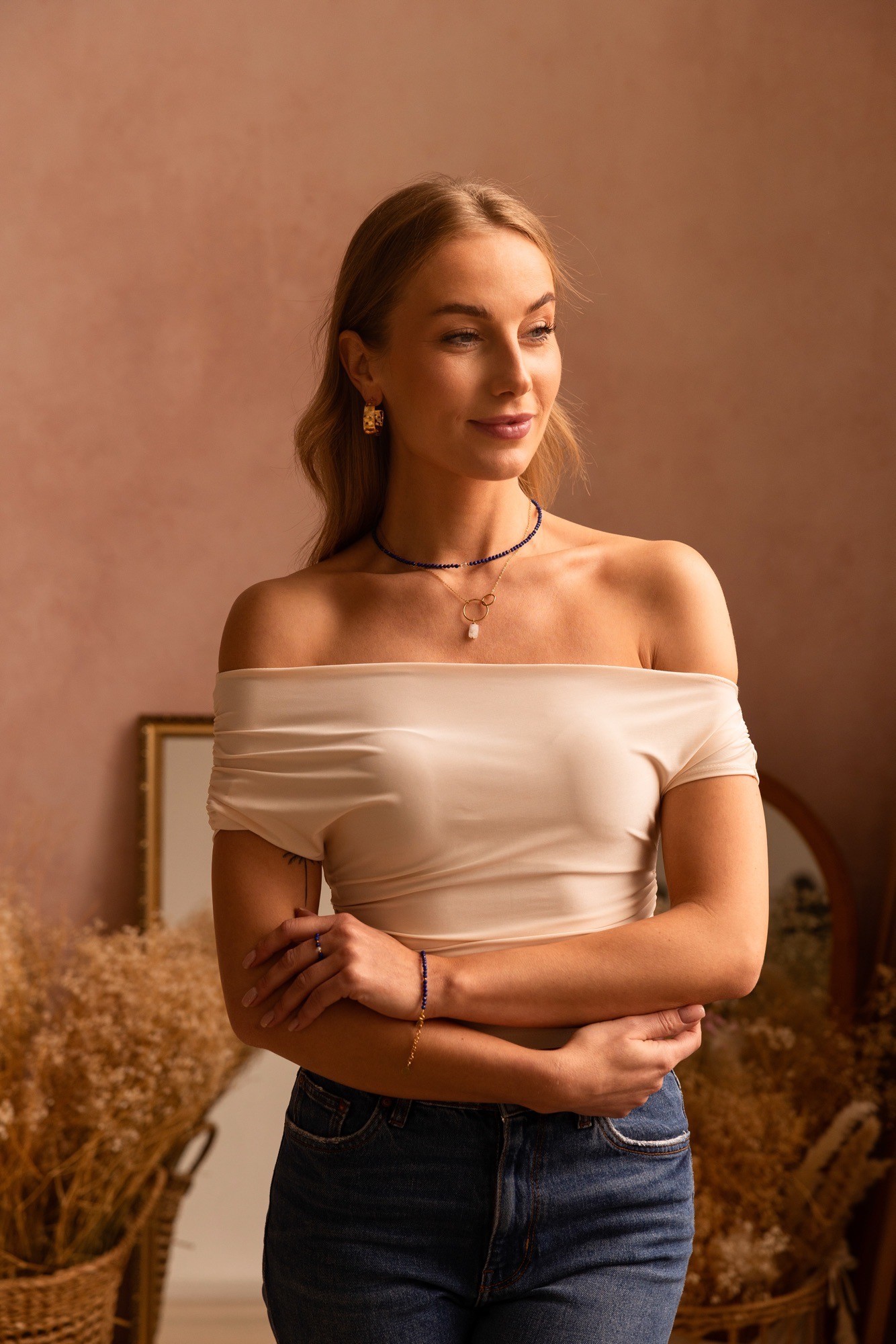 Naszyjnik typu choker True love – Lapis Lazuli, Kryształ górski