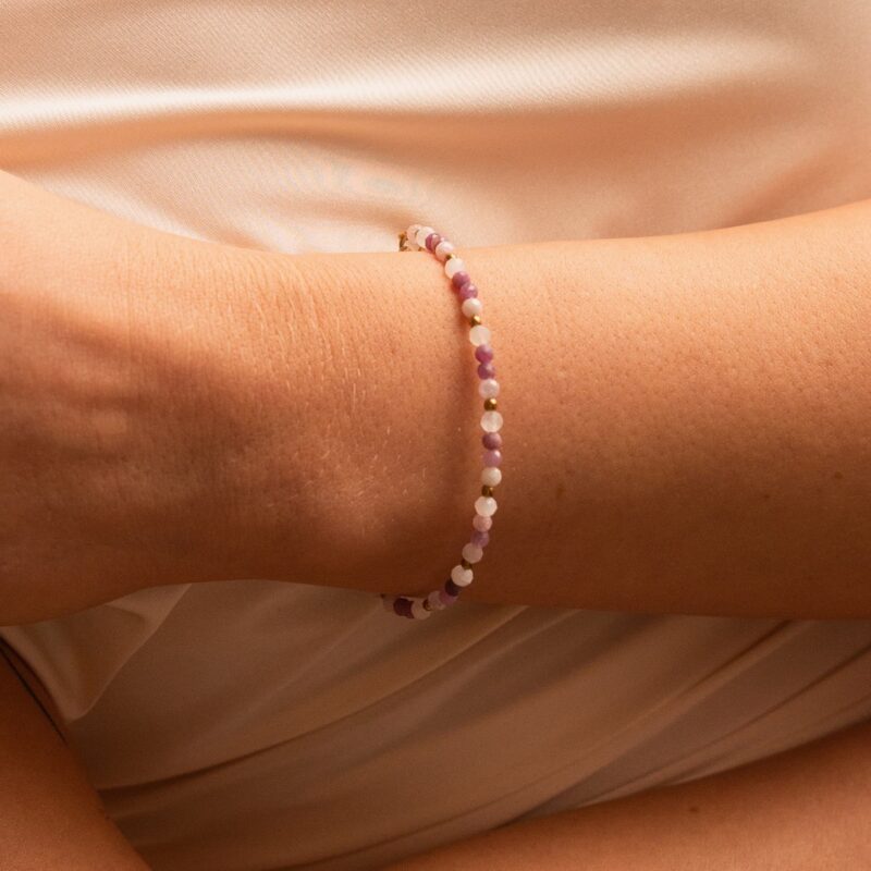 Bransoletka "Classy Valentine" - Rubin, Kamień księżycowy, Kunzyt