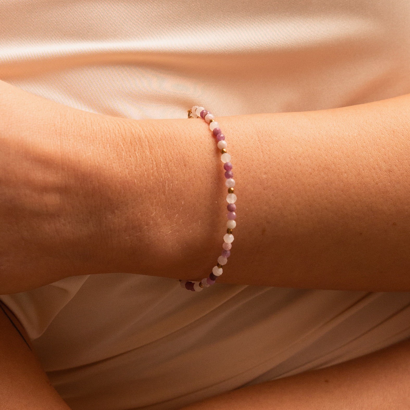 Bransoletka „Classy Valentine” – Rubin, Kamień księżycowy, Kunzyt