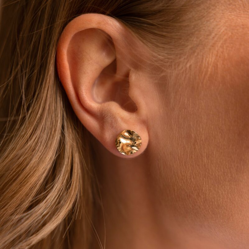 Kolczyki sztyfty "Muse" - kolczyki ze stali szlachetnej pozłacanej