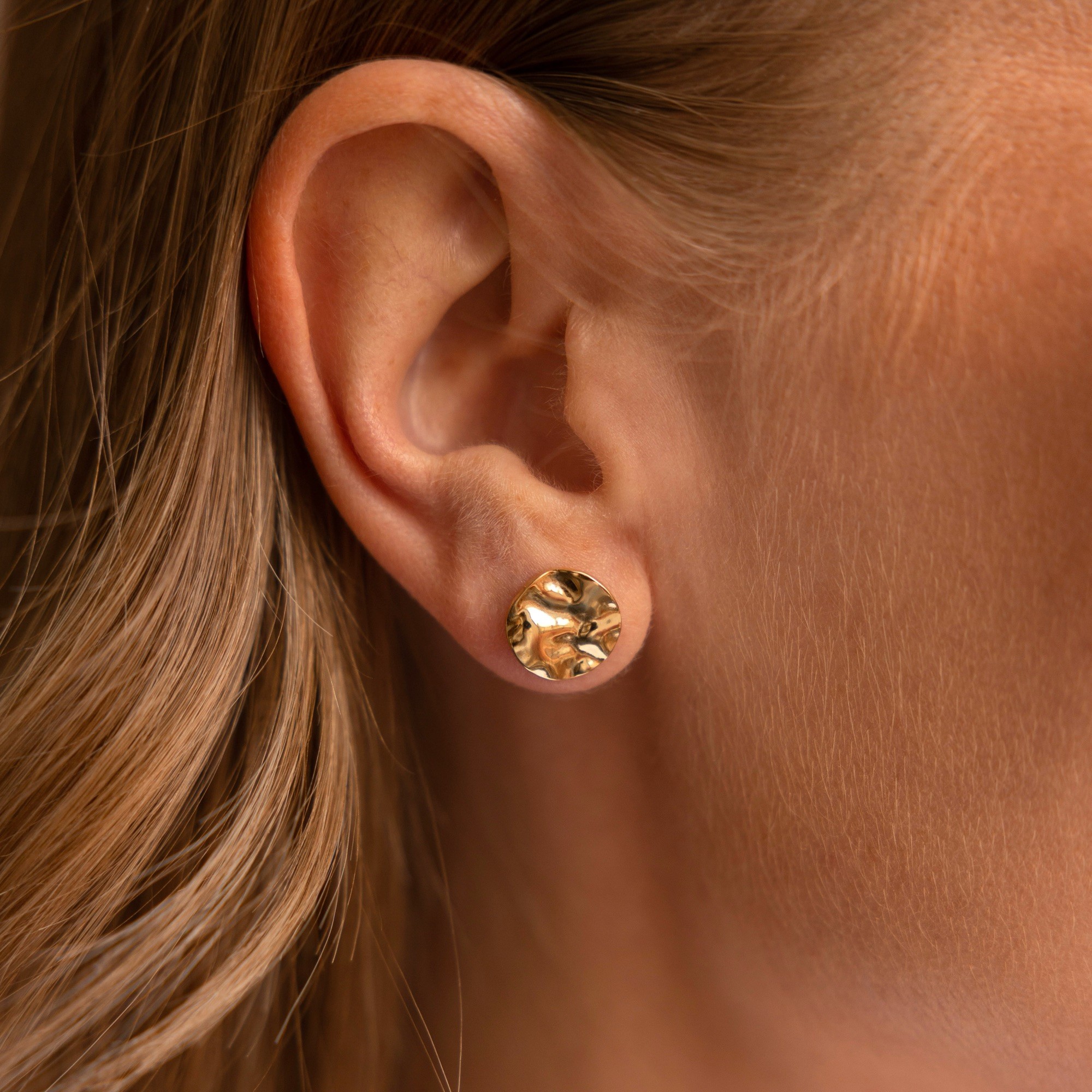 Kolczyki sztyfty Muse – kolczyki ze stali szlachetnej pozłacanej