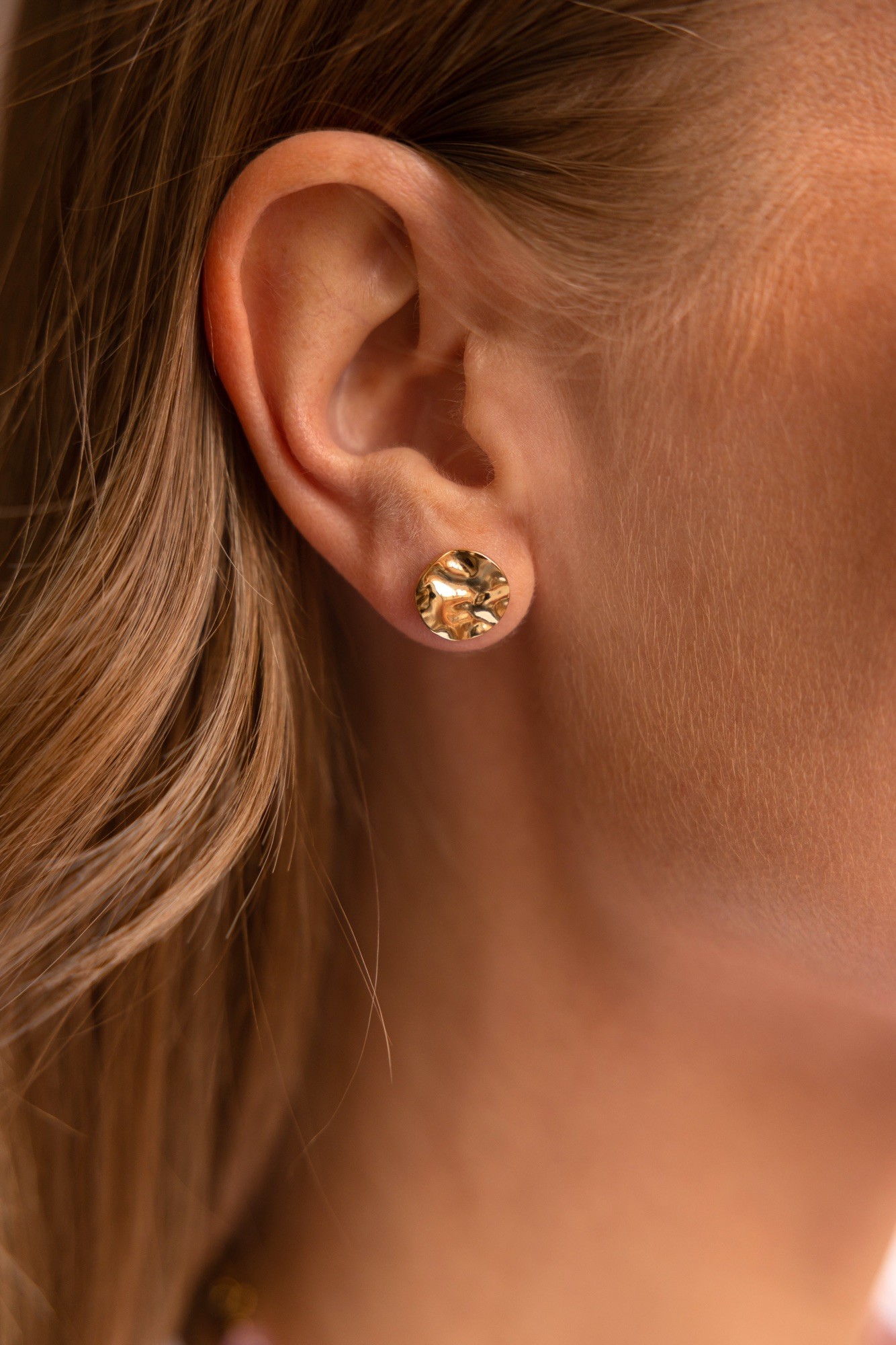 Kolczyki sztyfty Muse – kolczyki ze stali szlachetnej pozłacanej