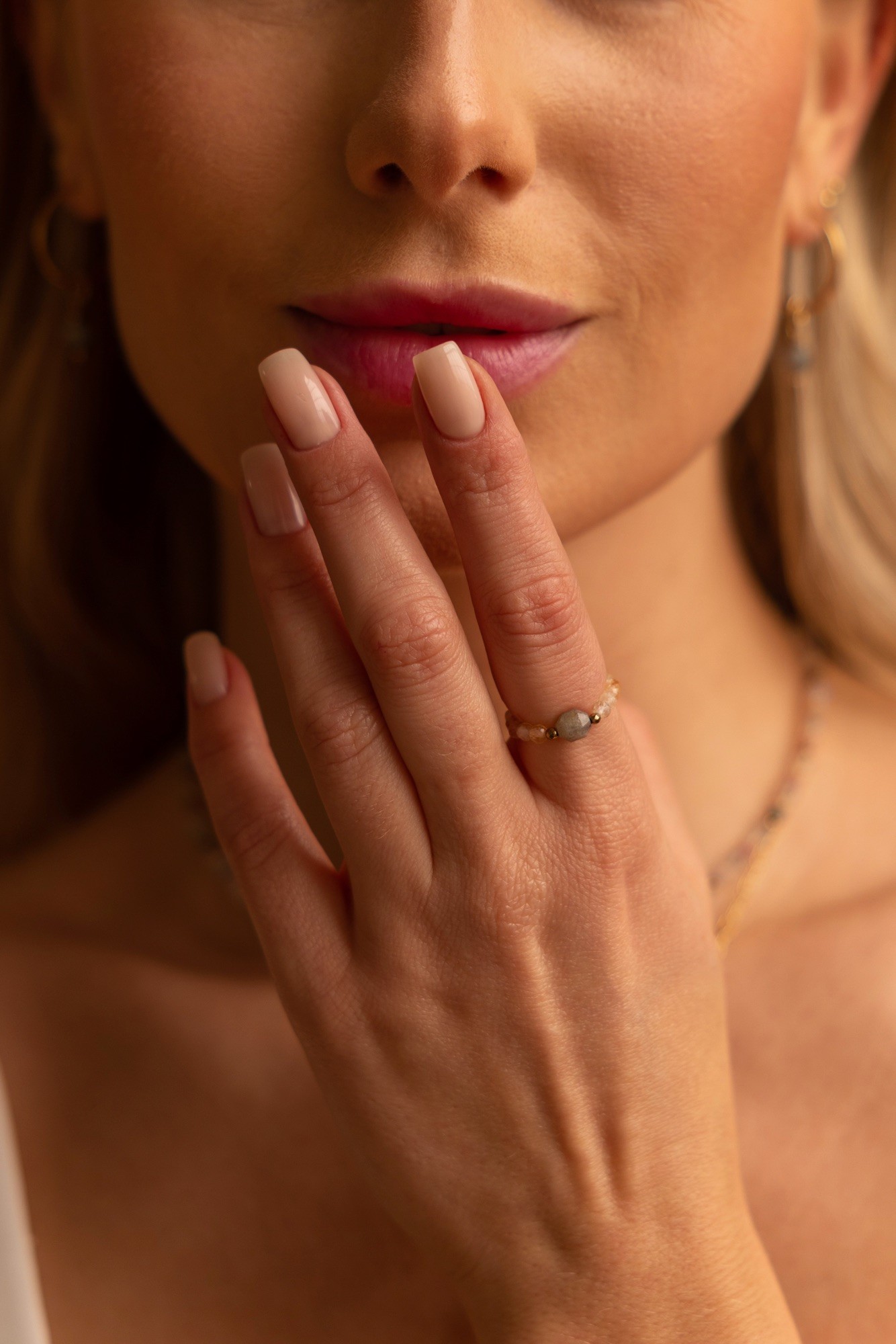 Pierścionek Sunny – Labradoryt, Cytryn