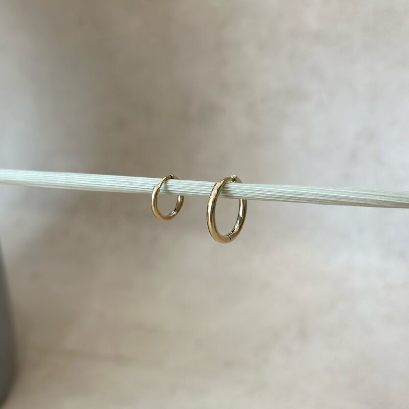 Kolczyk "Hoop base" - stal szlachetna pozłacana