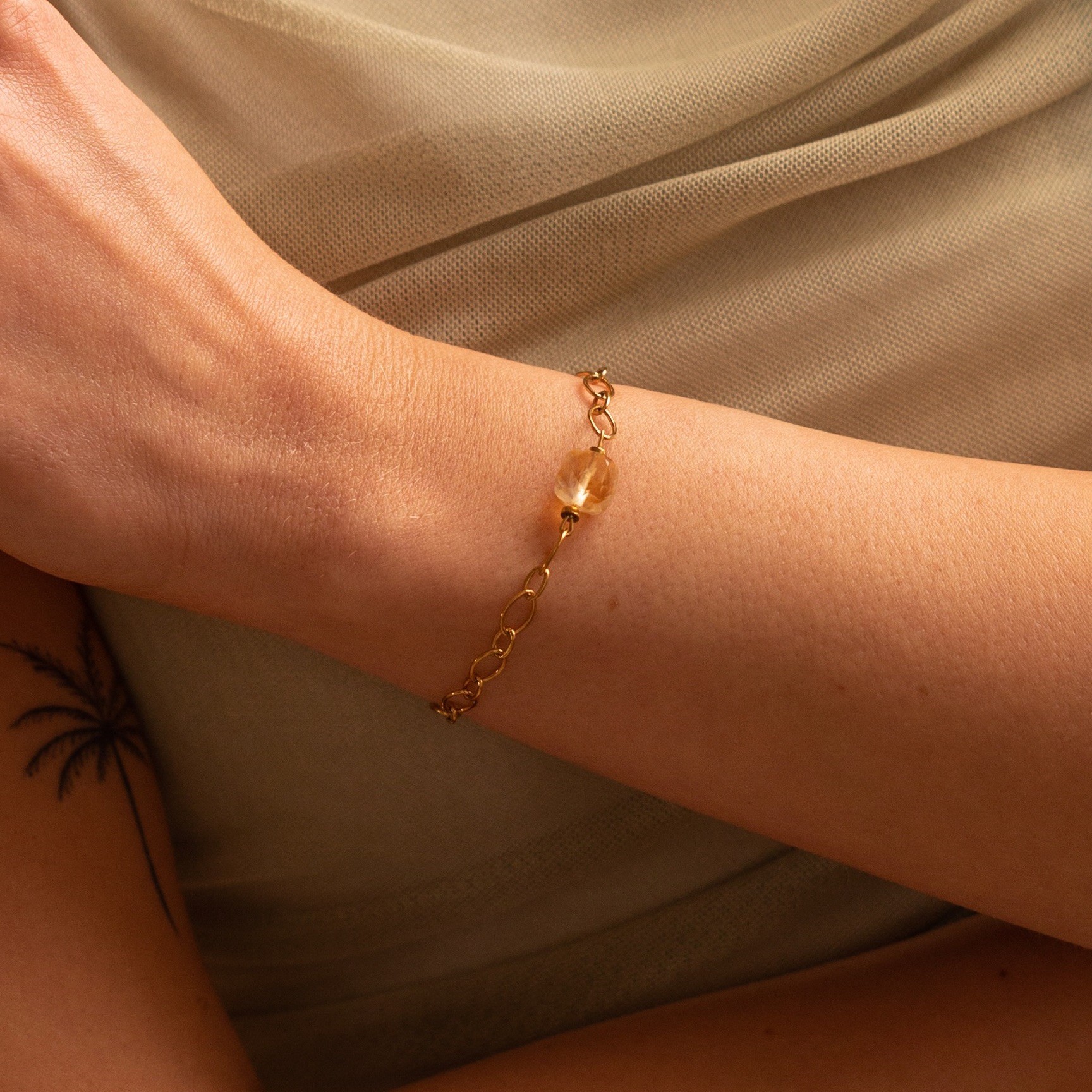 Bransoletka Citrine power – Cytryn, stal szlachetna