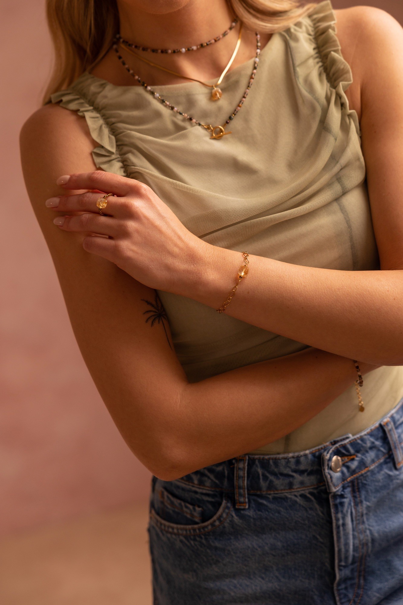 Bransoletka Citrine power – Cytryn, stal szlachetna