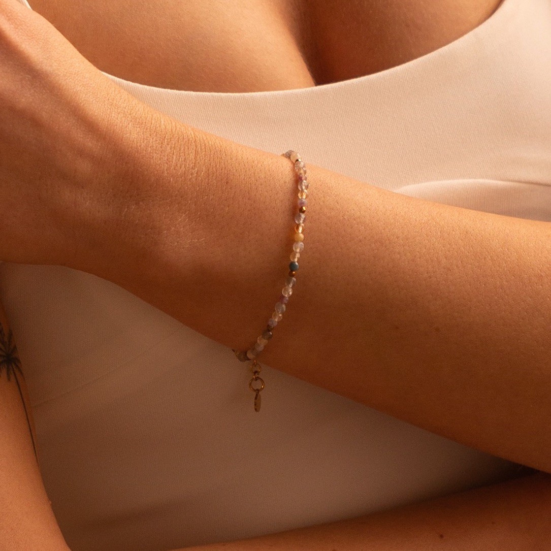 Bransoletka „Sunny smile” – Cytryn, Labradoryt, Turmalin